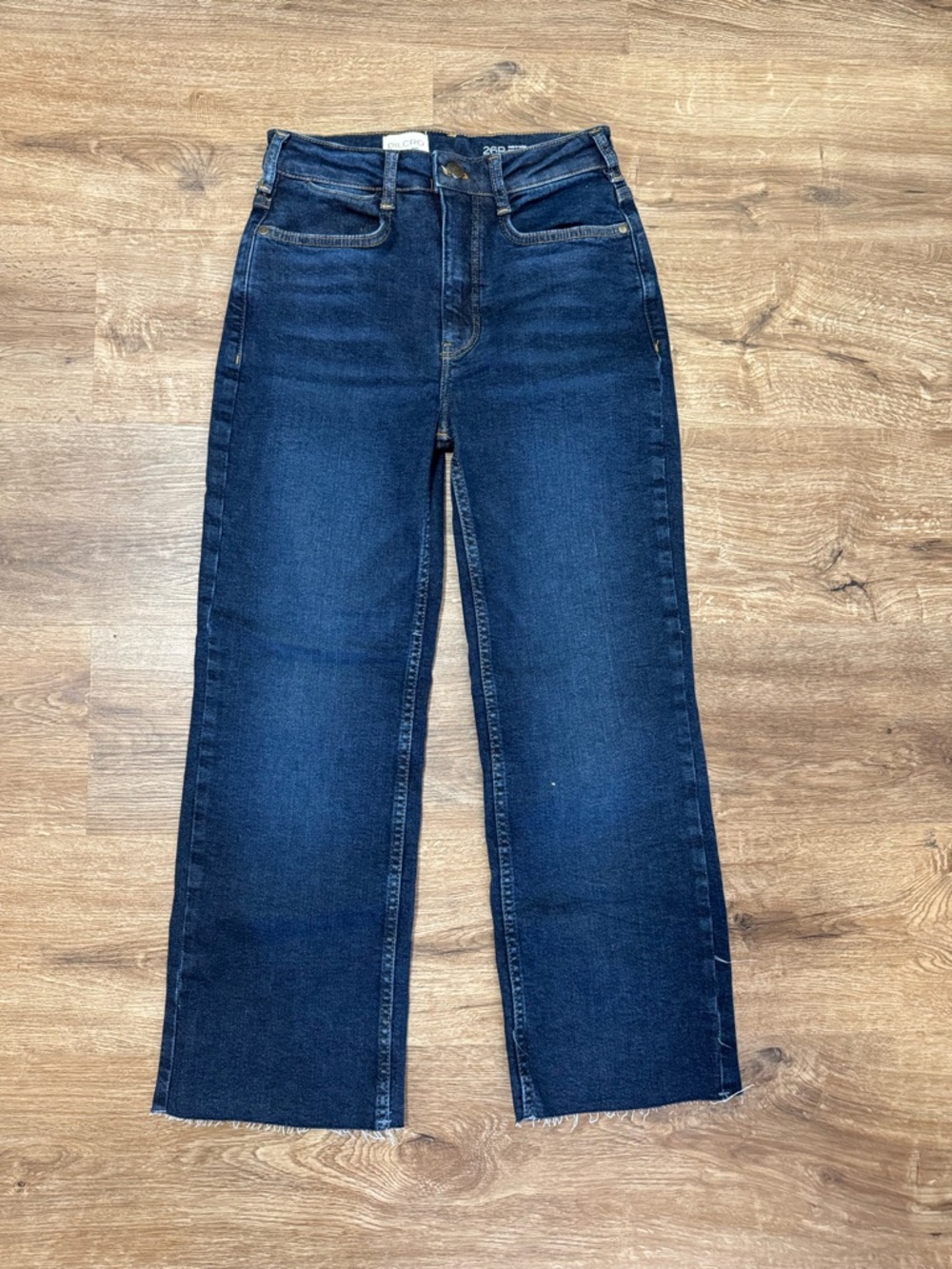 Pilcro The Annie High-Rise Straight Leg Crop Ankle Jean Deep Blue Size 26 Petite - Picture 3 of 7